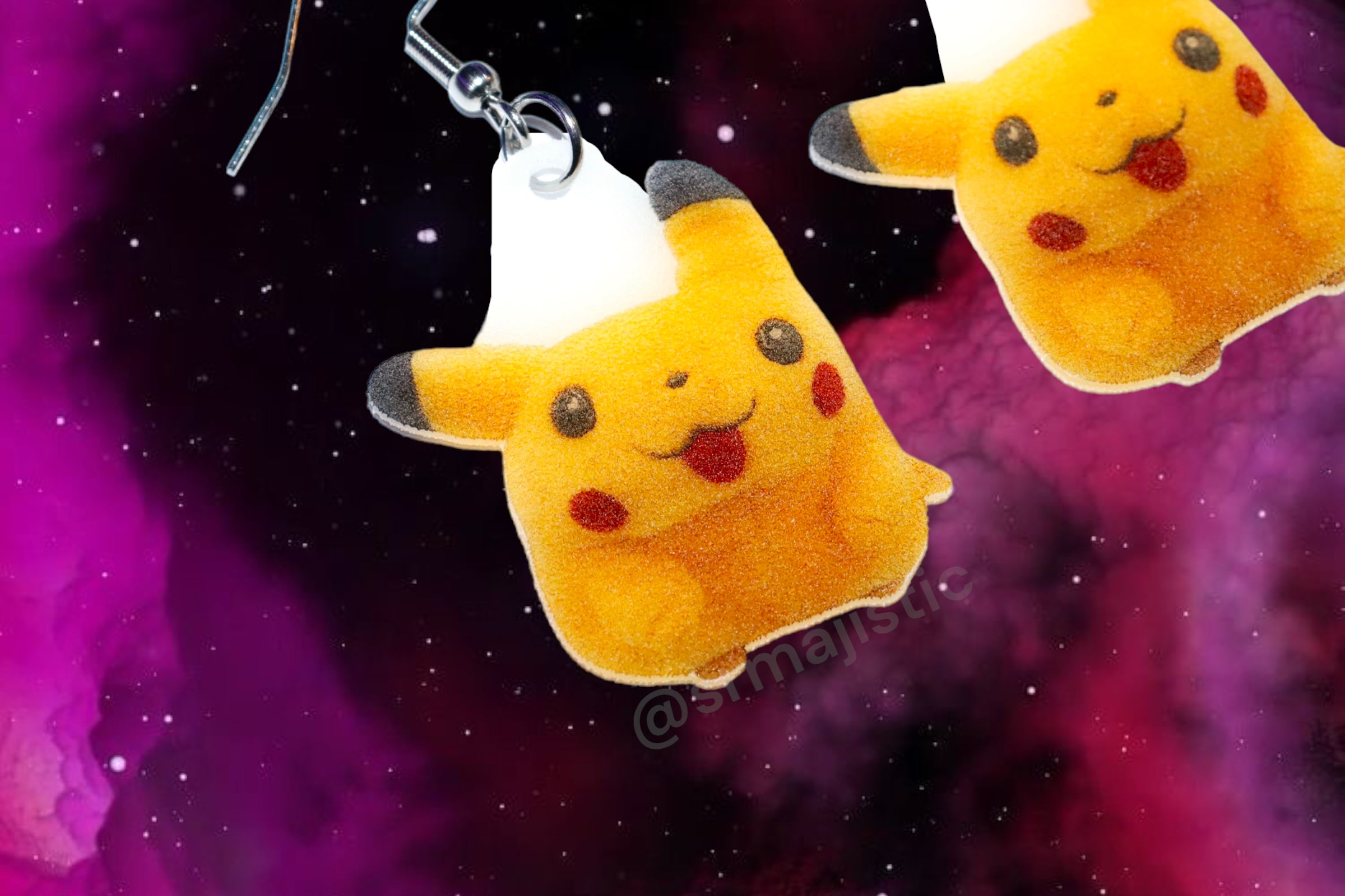 Silly Pikachu Cursed Funny Pokémon Character Handmade Earrings!