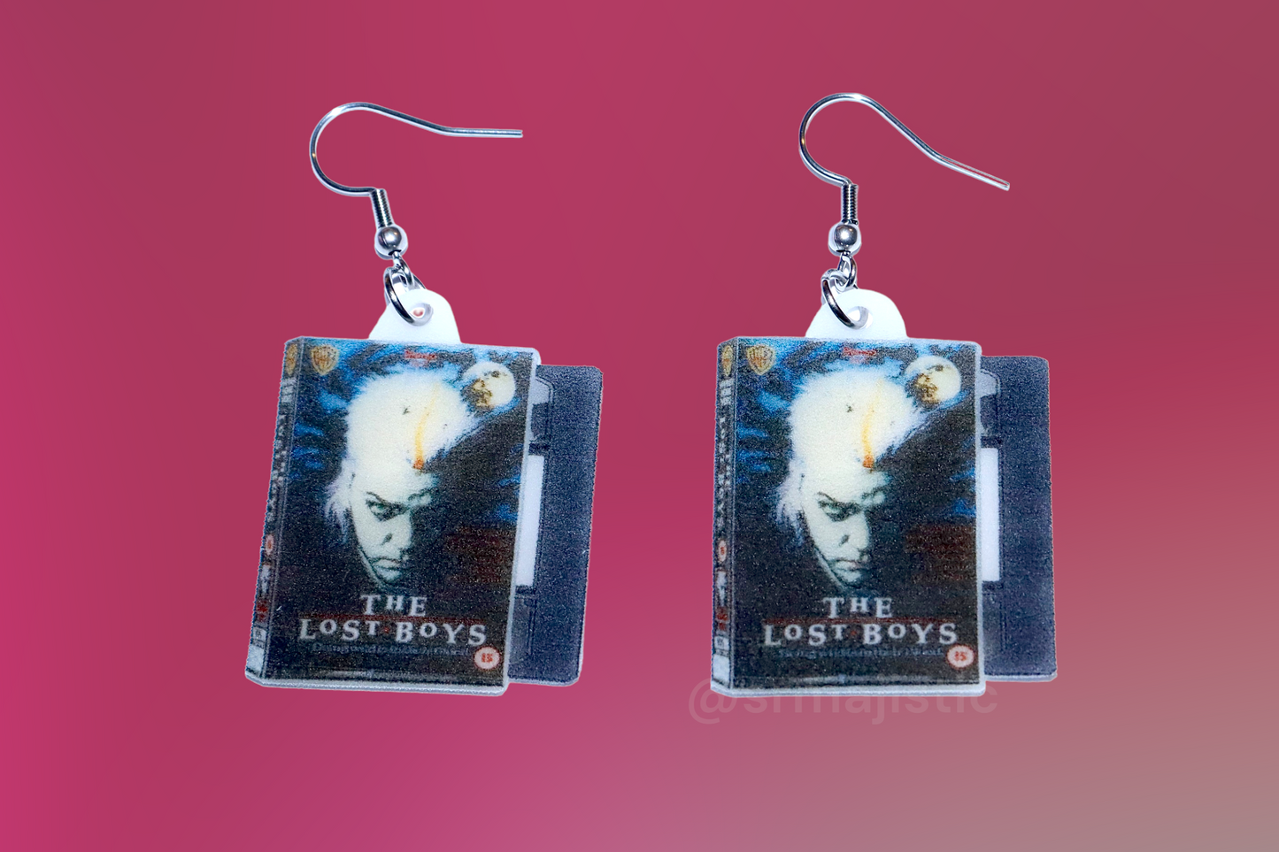 (READY TO SHIP) The Lost Boys (1987) Movie VHS style Handmade Earrings!