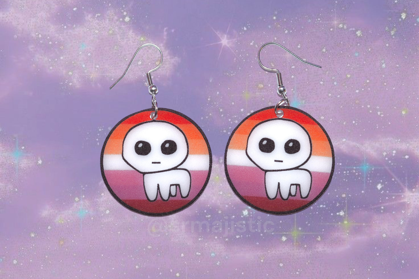 Autism Creature / TBH Creature Circular Pride Flag Handmade Earrings!