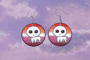 Autism Creature / TBH Creature Circular Pride Flag Handmade Earrings!