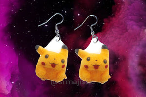 Silly Pikachu Cursed Funny Pokémon Character Handmade Earrings!