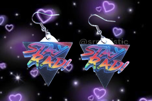 Stay Rad Vaporwave 80’s Aesthetic Handmade Earrings!
