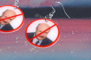 I Hate Dr. Phil ‘No’ Symbol Funny Meme Handmade Earrings!