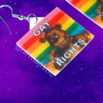 Freddy Fazbear 5 Nights at Freddy’s Collection of Flaming Pride Flags Handmade Earrings!