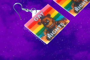 Freddy Fazbear 5 Nights at Freddy’s Collection of Flaming Pride Flags Handmade Earrings!