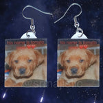 ‘His name is Tomato Soup ♥️♥️’ Cute Dog Funny Meme Handmade Earrings!