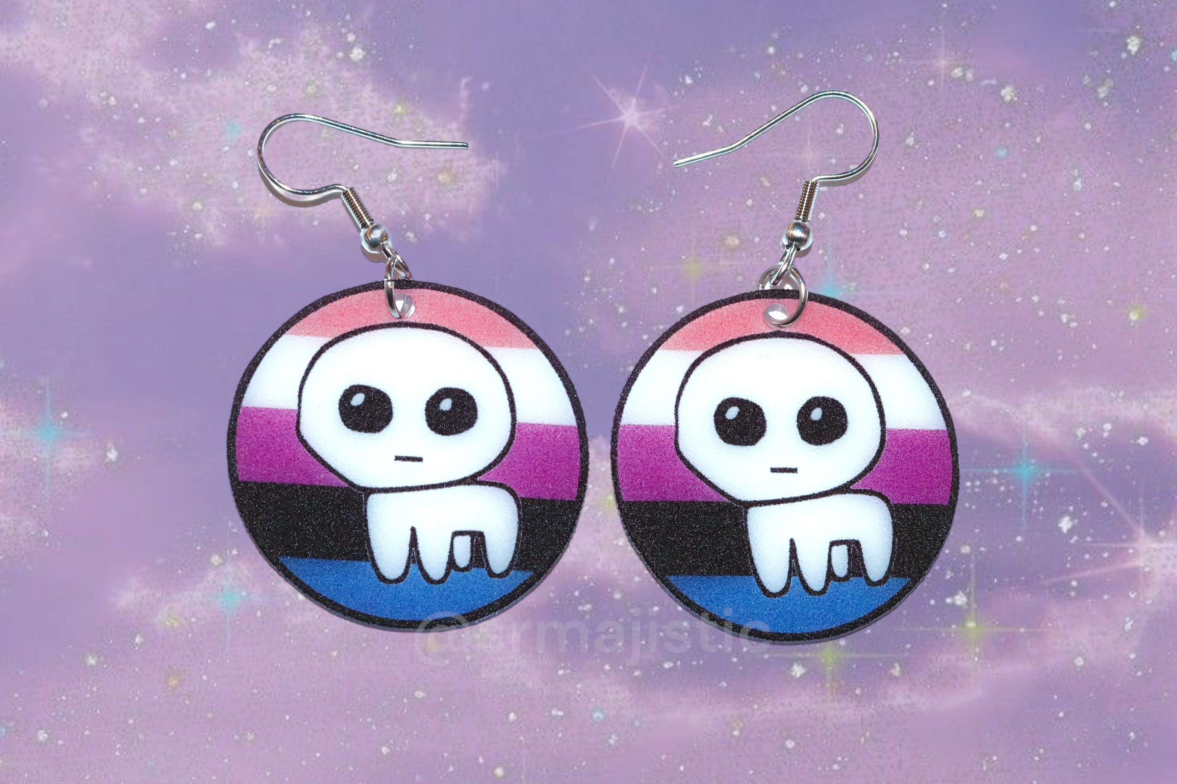 Autism Creature / TBH Creature Circular Pride Flag Handmade Earrings!