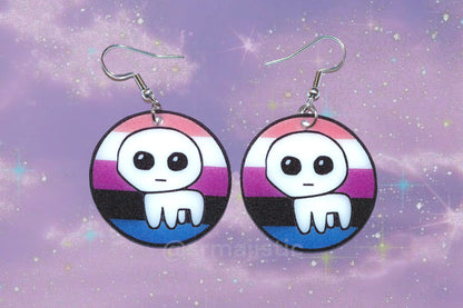 Autism Creature / TBH Creature Circular Pride Flag Handmade Earrings!