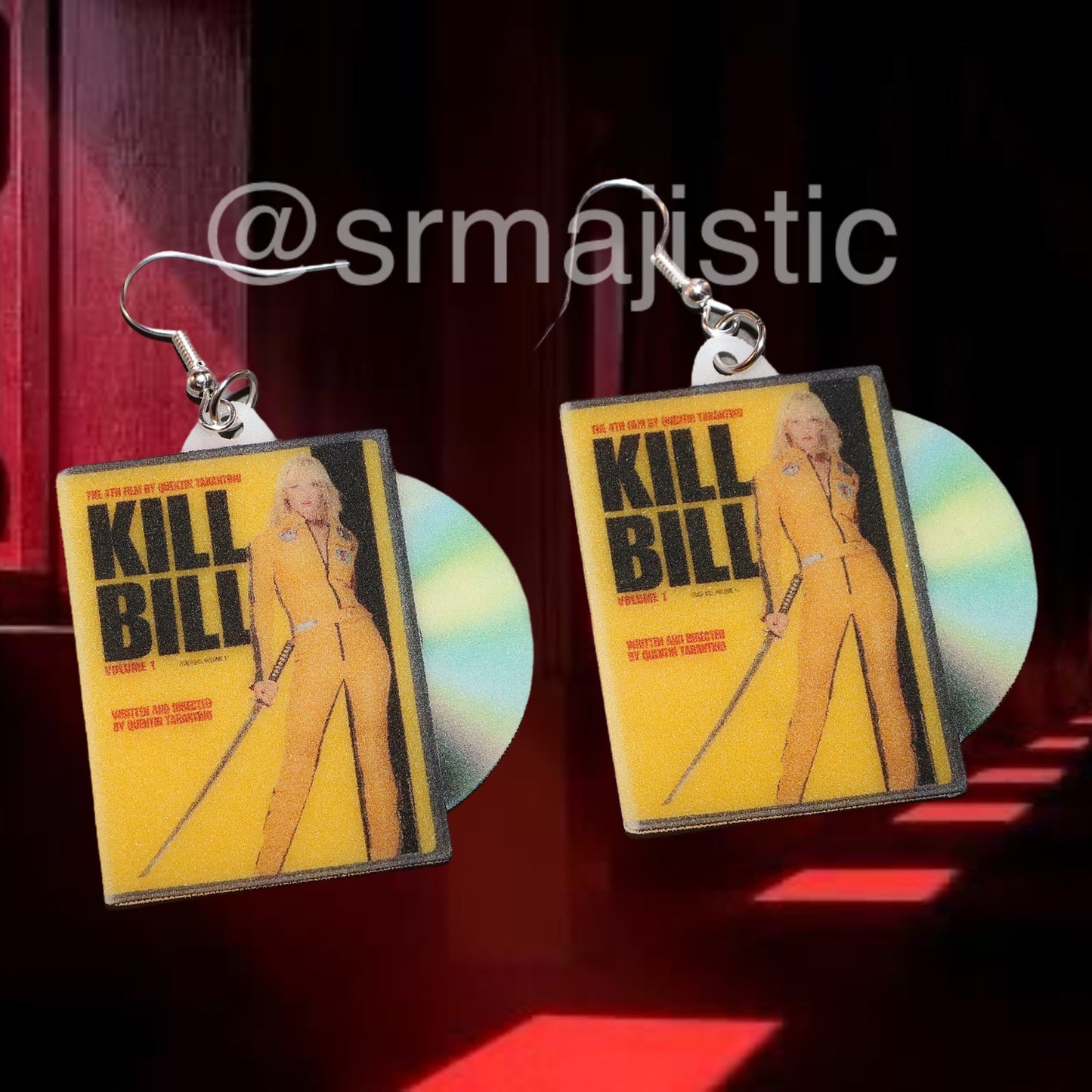 (READY TO SHIP) Kill Bill: Vol 1 (2003) DVD 2D detailed Handmade Earrings!