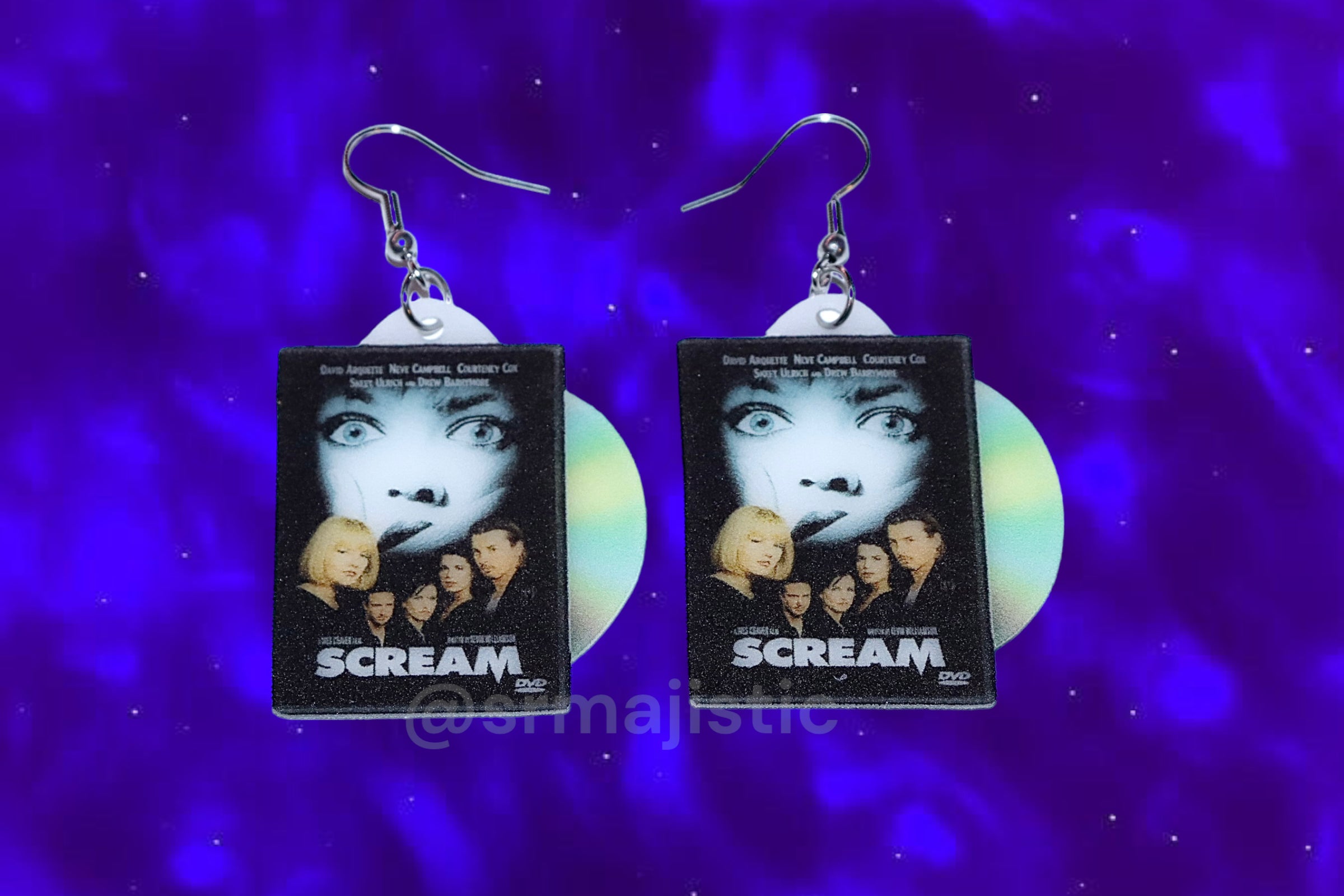 Scream (1996) Movie DVD 2D detailed Handmade Earrings!