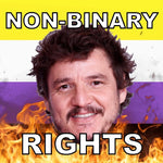 Bumper Stickers of Pedro Pascal Flaming Pride Flag