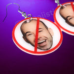 I Hate Murr ‘No’ Symbol Impractical Jokers Funny Meme Handmade Earrings!