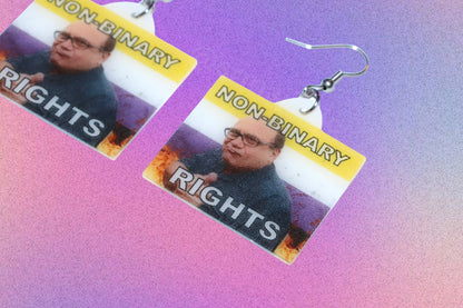 (READY TO SHIP) Danny DeVito Collection of Flaming Pride Flags Handmade Earrings!