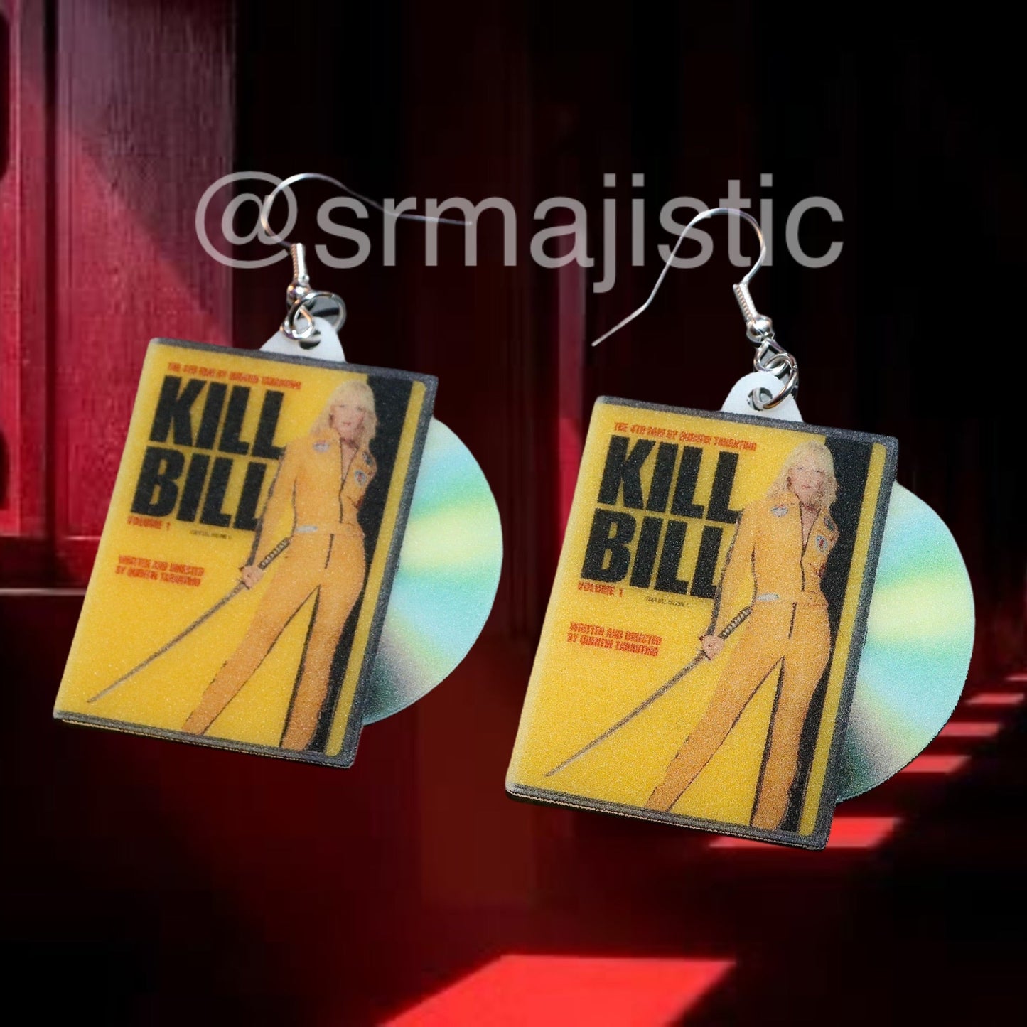(READY TO SHIP) Kill Bill: Vol 1 (2003) DVD 2D detailed Handmade Earrings!
