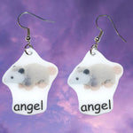 Baby Opossum Angel Meme Handmade Earrings!