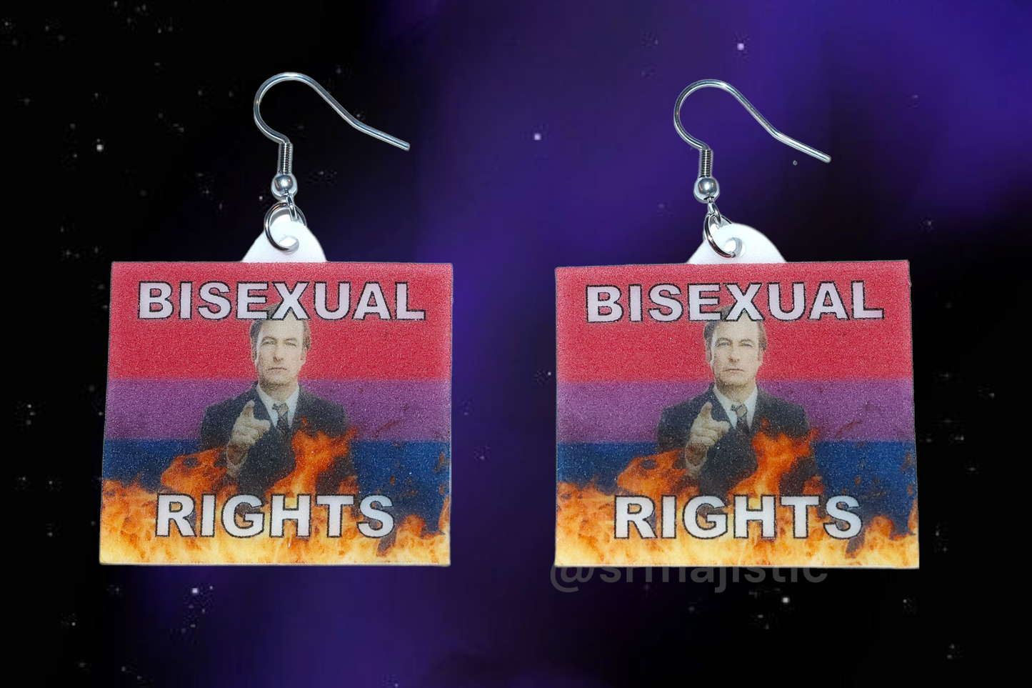 (READY TO SHIP) Better Call Saul Gay Flame Pride Flag Handmade Earrings!