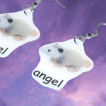 Baby Opossum Angel Meme Handmade Earrings!