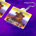 Freddy Fazbear 5 Nights at Freddy’s Collection of Flaming Pride Flags Handmade Earrings!