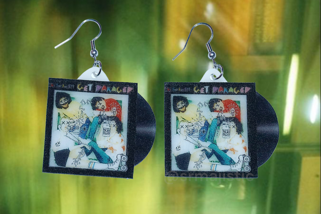 (READY TO SHIP) Be Your Own Pet Get Damaged Vinyl Album Handmade Earrings!