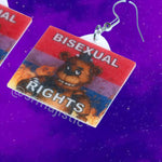Freddy Fazbear 5 Nights at Freddy’s Collection of Flaming Pride Flags Handmade Earrings!