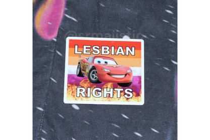 Bumper Stickers of Lightning McQueen from Cars Flaming Pride Flags