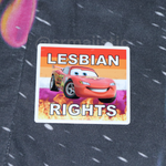 Bumper Stickers of Lightning McQueen from Cars Flaming Pride Flags
