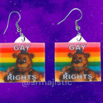 Freddy Fazbear 5 Nights at Freddy’s Collection of Flaming Pride Flags Handmade Earrings!