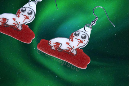 Autism/TBH Creature in Blood Meme Funny Handmade Earrings!