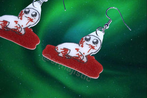 Autism/TBH Creature in Blood Meme Funny Handmade Earrings!