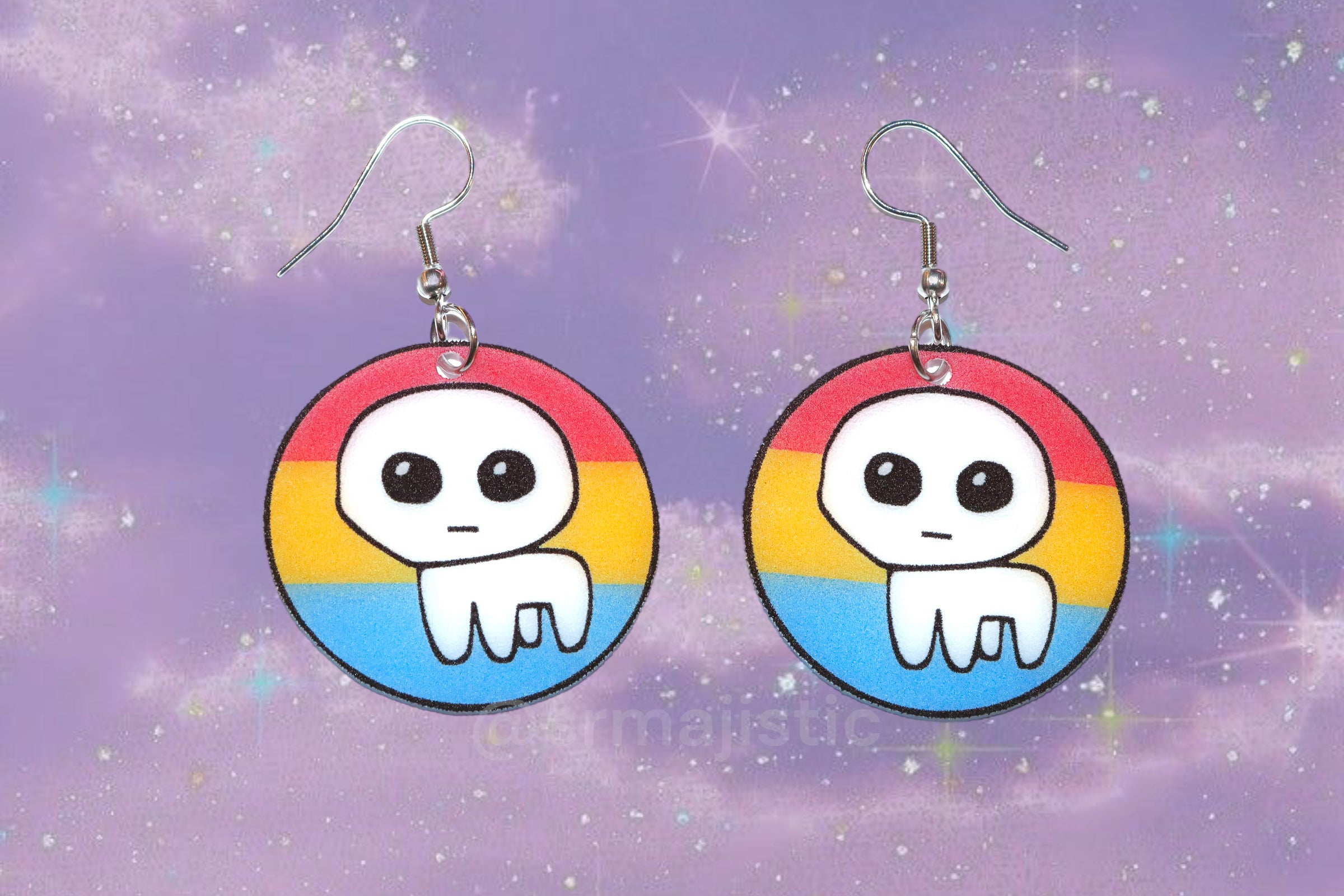 Autism Creature / TBH Creature Circular Pride Flag Handmade Earrings!