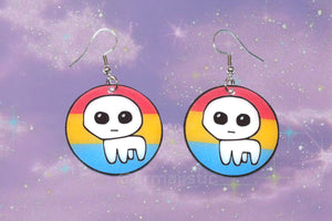 Autism Creature / TBH Creature Circular Pride Flag Handmade Earrings!