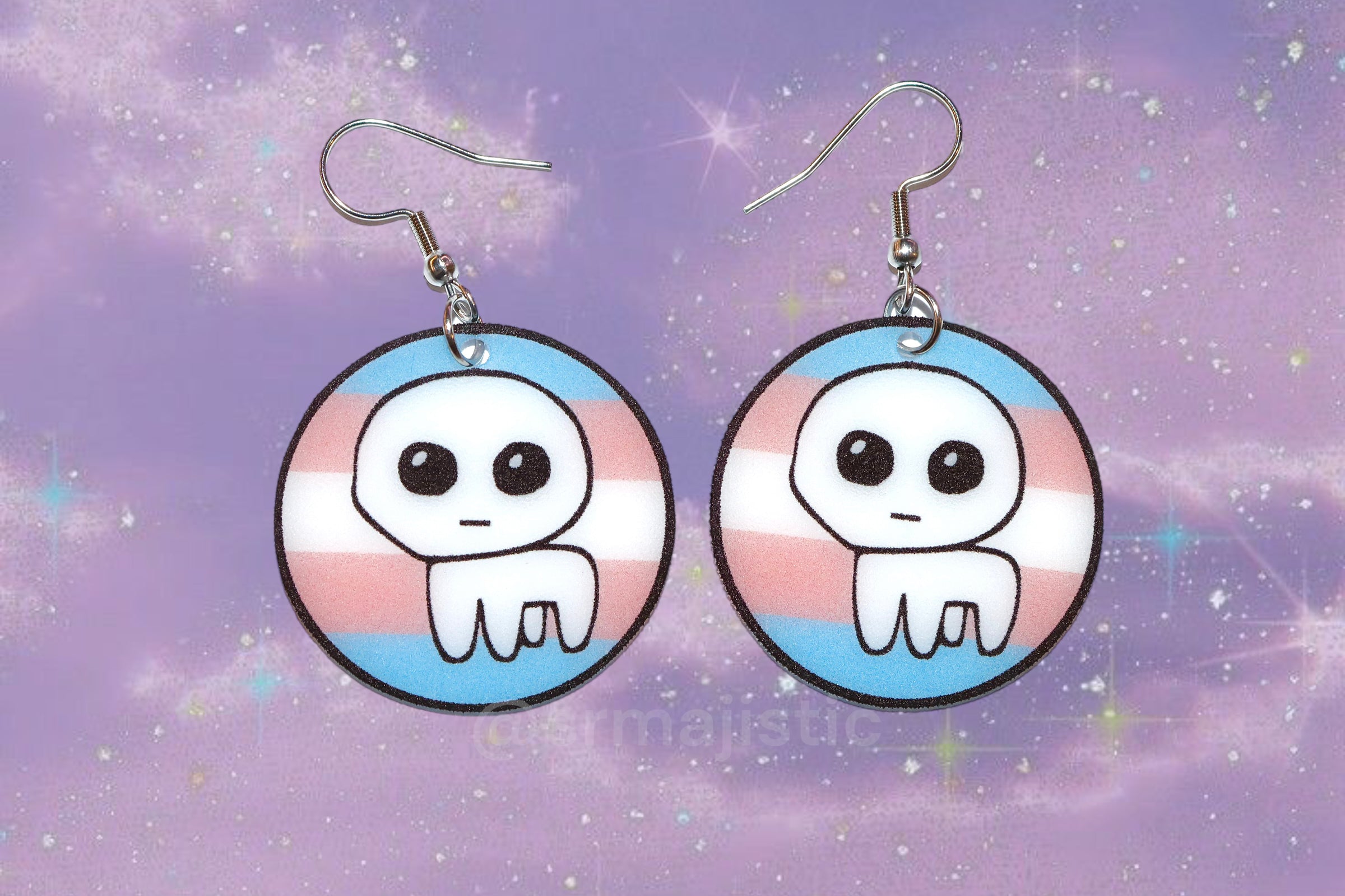 Autism Creature / TBH Creature Circular Pride Flag Handmade Earrings!