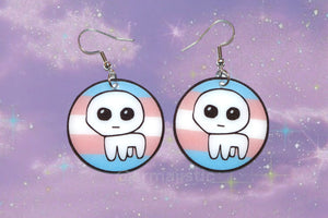 Autism Creature / TBH Creature Circular Pride Flag Handmade Earrings!