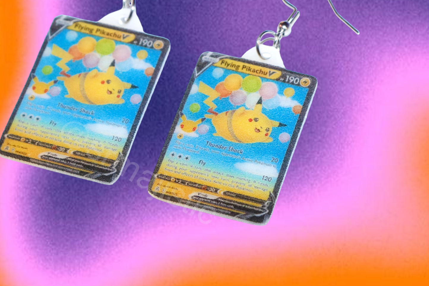 Collection of VMax Pikachu Pokémon Cards Handmade Earrings!