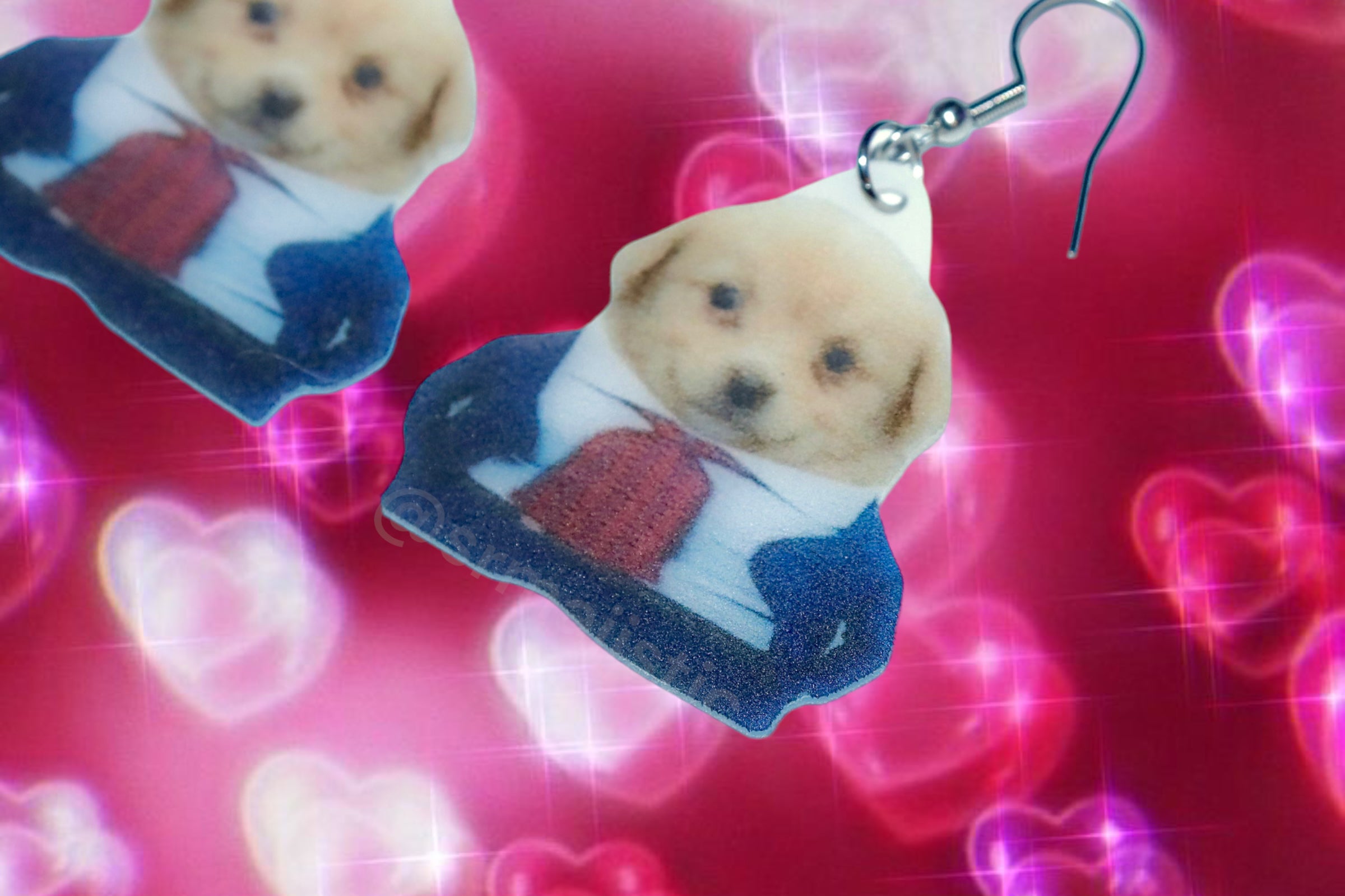 Business Jotchua Puppy Dog Meme Funny Handmade Earrings!