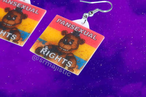 Freddy Fazbear 5 Nights at Freddy’s Collection of Flaming Pride Flags Handmade Earrings!