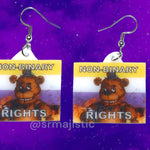 Freddy Fazbear 5 Nights at Freddy’s Collection of Flaming Pride Flags Handmade Earrings!