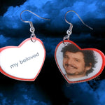 Pedro Pascal My Beloved Character Locket Heart 2D detailed Handmade Earrings!