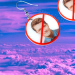 I Hate Will Schuester ‘No’ Symbol Glee Funny Meme Handmade Earrings!