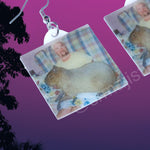 Guy Fieri Holding Capybara Funny Meme Handmade Earrings!