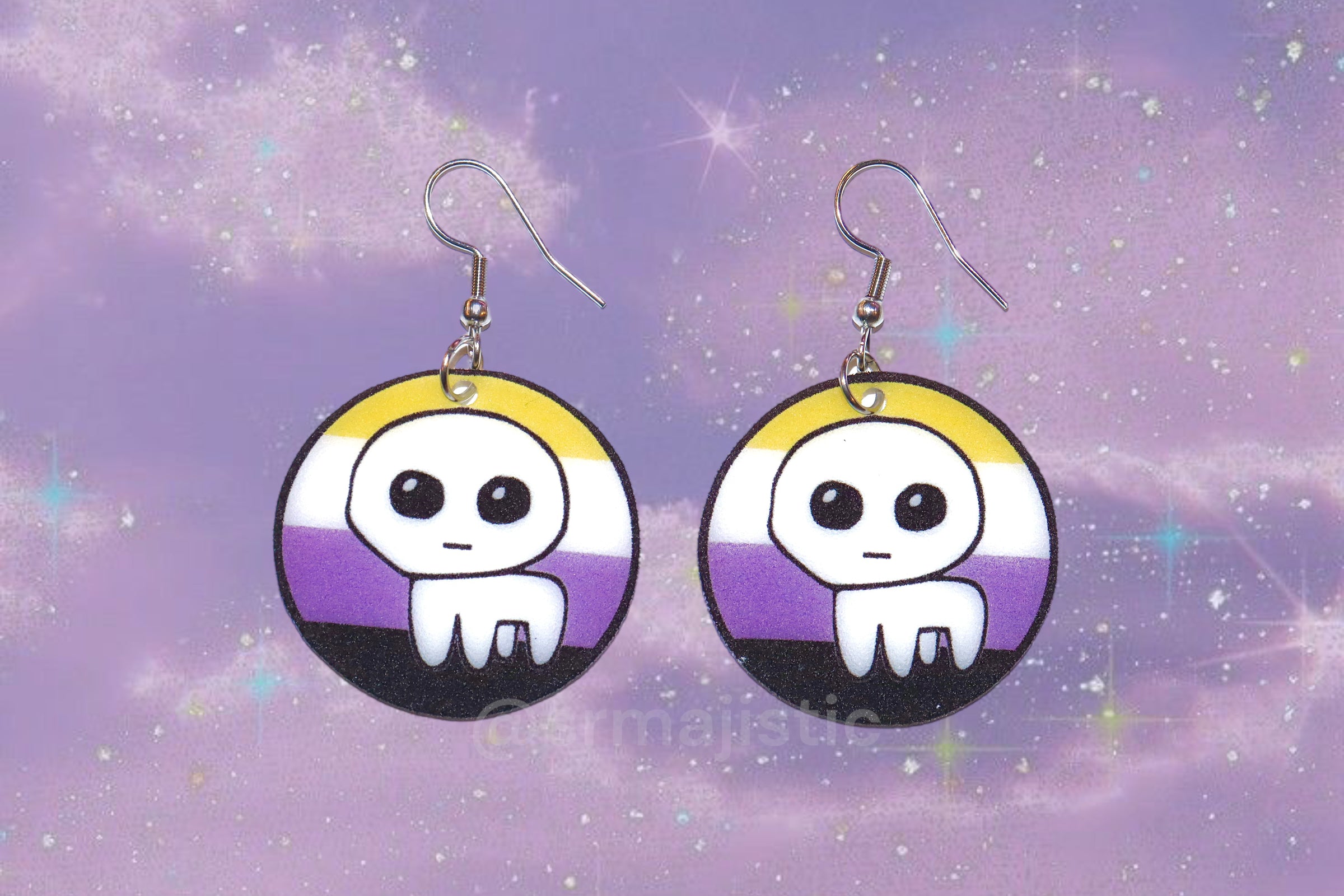 Autism Creature / TBH Creature Circular Pride Flag Handmade Earrings!