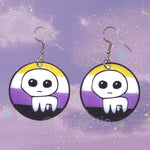 Autism Creature / TBH Creature Circular Pride Flag Handmade Earrings!