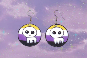 Autism Creature / TBH Creature Circular Pride Flag Handmade Earrings!