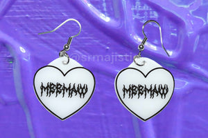 Stylized Meemaw Metal Font Heart Handmade Earrings!