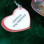 Jotchua My Beloved Meme Character Locket Heart 2D detailed Handmade Earrings!