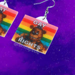 Freddy Fazbear 5 Nights at Freddy’s Collection of Flaming Pride Flags Handmade Earrings!
