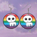 Autism Creature / TBH Creature Circular Pride Flag Handmade Earrings!