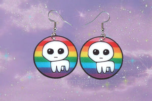 Autism Creature / TBH Creature Circular Pride Flag Handmade Earrings!