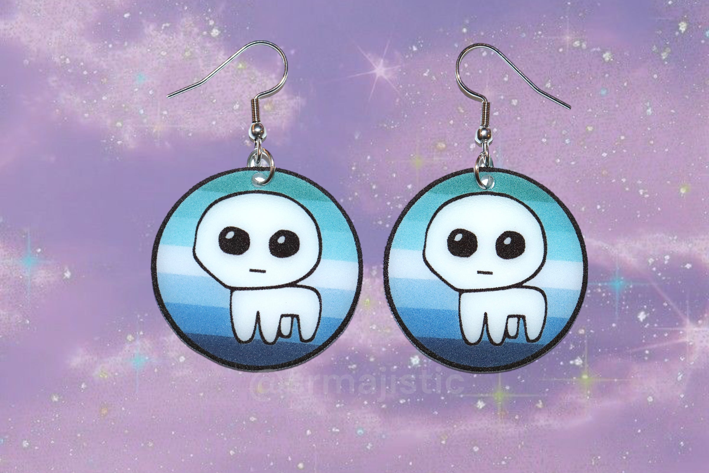 Autism Creature / TBH Creature Circular Pride Flag Handmade Earrings!