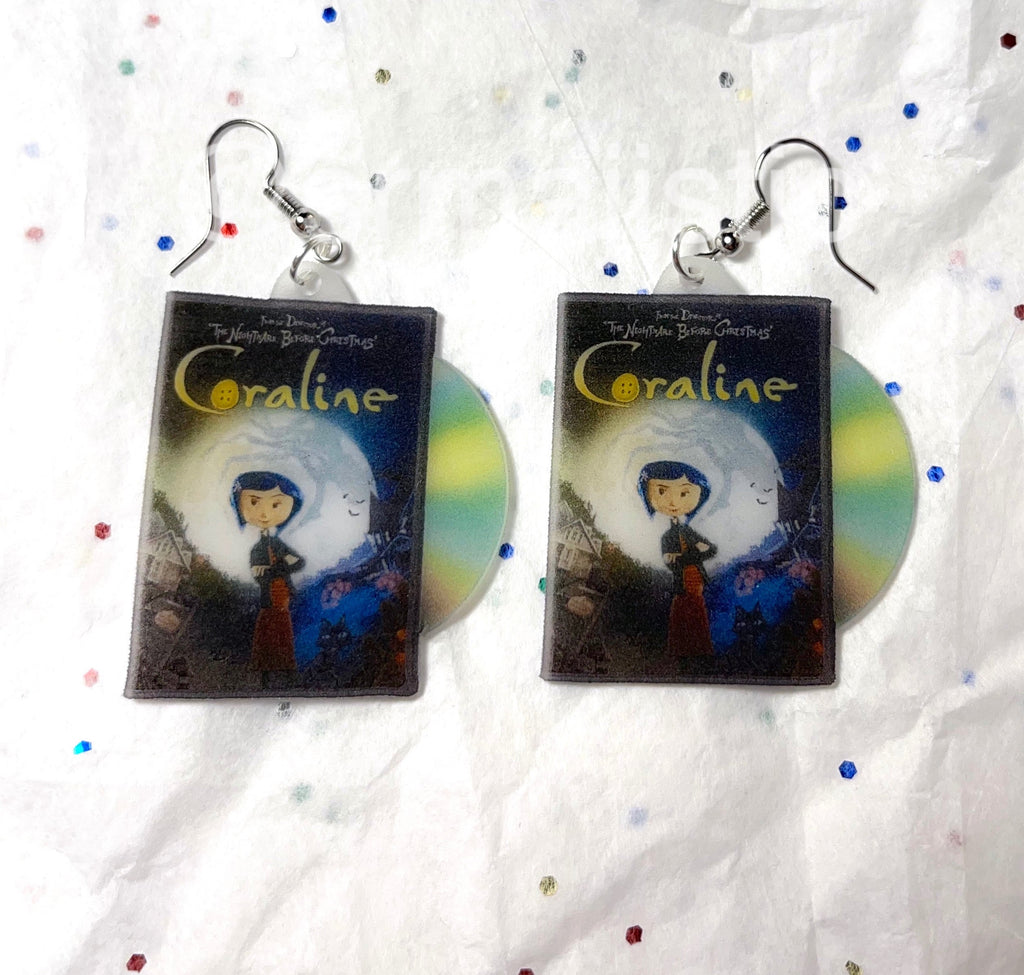 (READY TO SHIP) Coraline (2009) DVD 2D detailed Handmade Earrings!